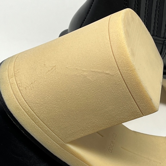 Dolce Vita Black Caster H2O Chelsea Leather Chunky Heel Ankle Boots Size 7 - Picture 6 of 14